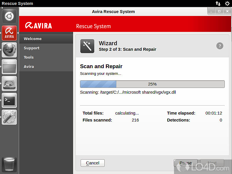 Avira Rescue System screenshot