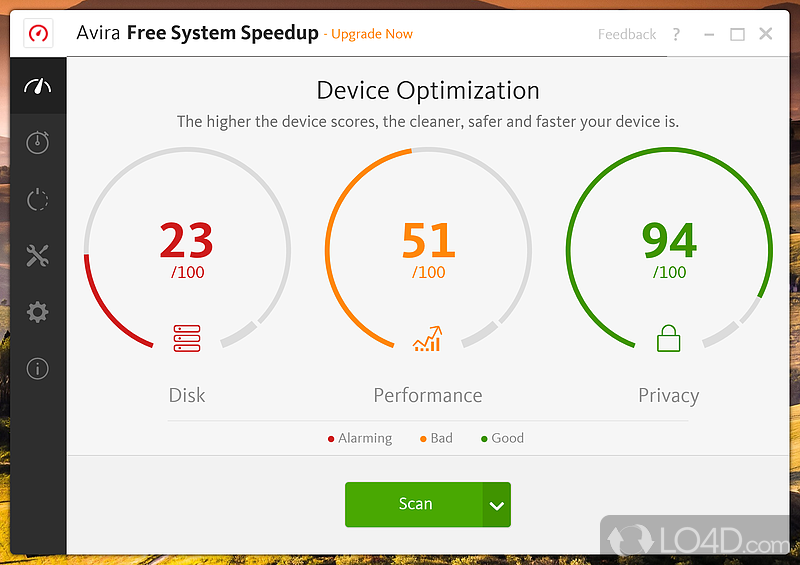 Junk files, repair registry errors, delete invalid keys, computer activity traces - Screenshot of Avira Free System SpeedUp