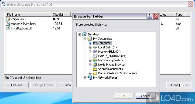 Wizard-driven interface - Screenshot of Avira UnErase Personal