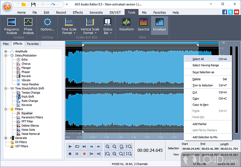 Professional audio editing made easy - Screenshot of AVS Audio Editor