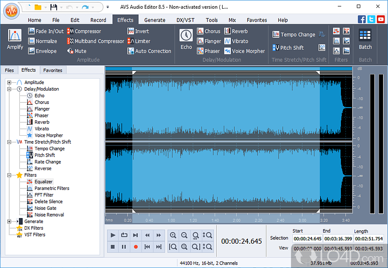 make audio clearer avs audio editor