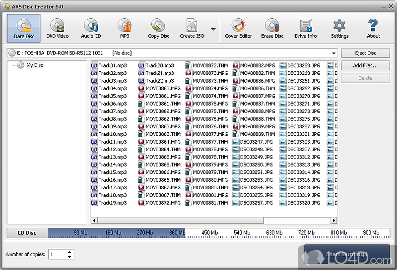 FREE CD, DVD and Blu-Ray discs burner - Screenshot of AVS Disc Creator FREE