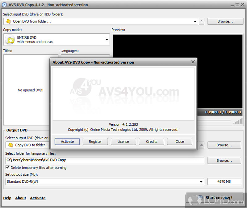 DVD copying options - Screenshot of AVS DVD Copy