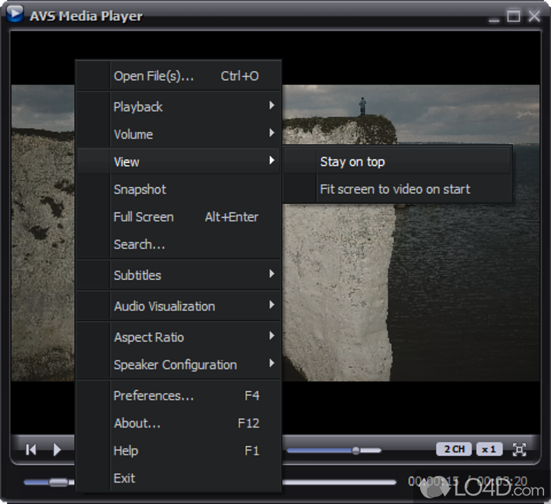 AVS Media Player: User interface - Screenshot of AVS Media Player