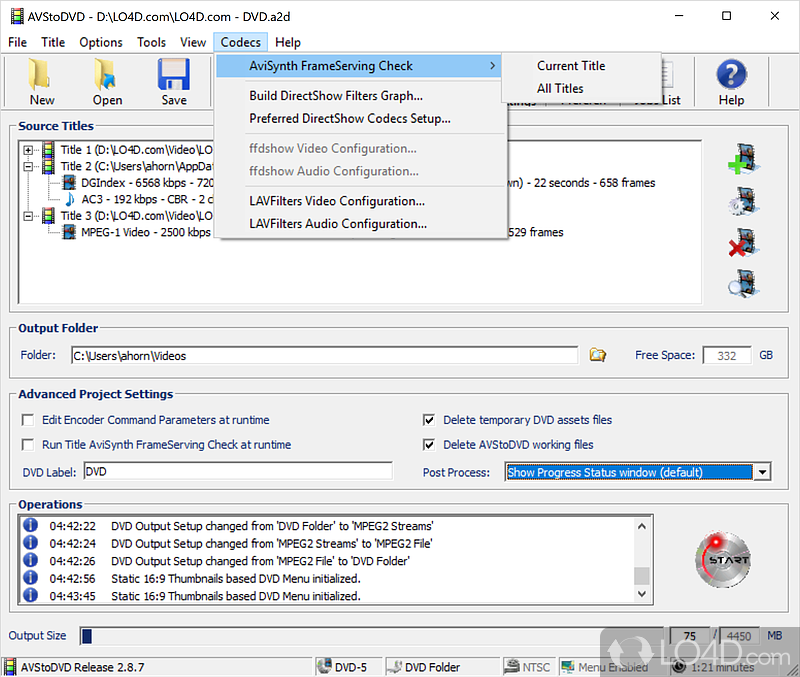 AVStoDVD screenshot
