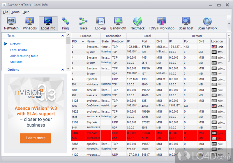 Network diagnostics and host monitoring - Screenshot of Axence NetTools