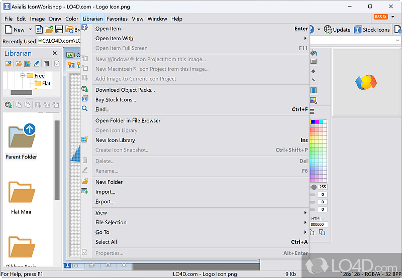 Tool designed to create, extract, convert, manage Windows icons - Screenshot of Axialis IconWorkshop