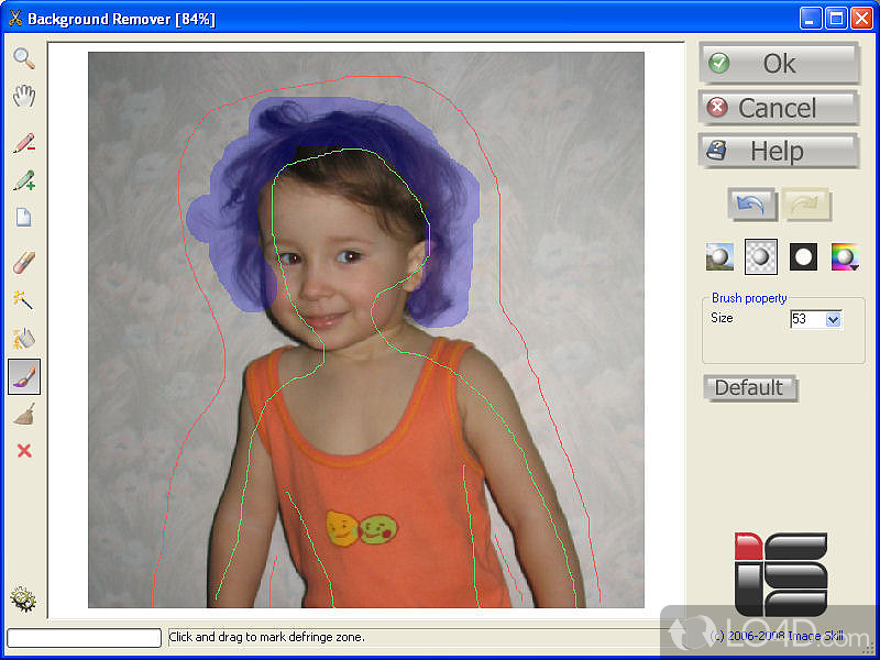 Fast and easily extracts objects from a complex background of a digital image - Screenshot of Background Remover