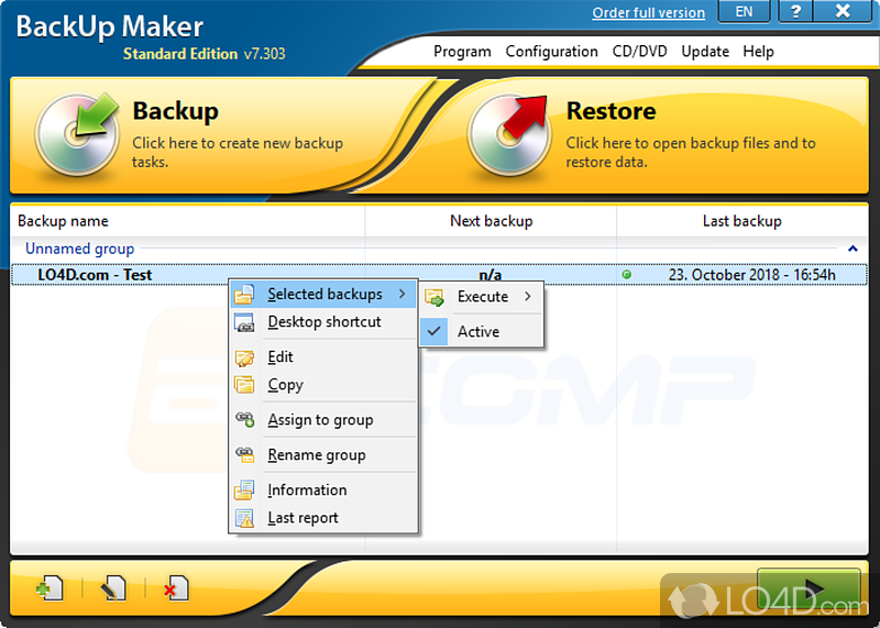 BackUp Maker Standard screenshot