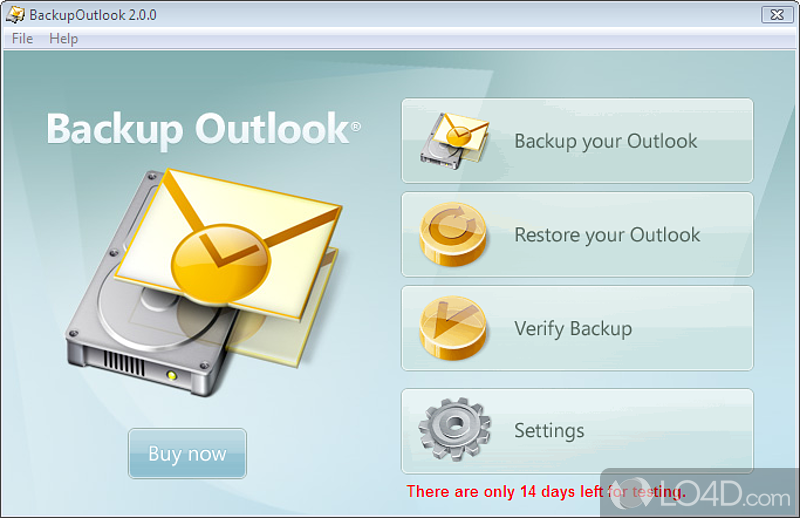 Straightforward GUI and features - Screenshot of Backup Outlook