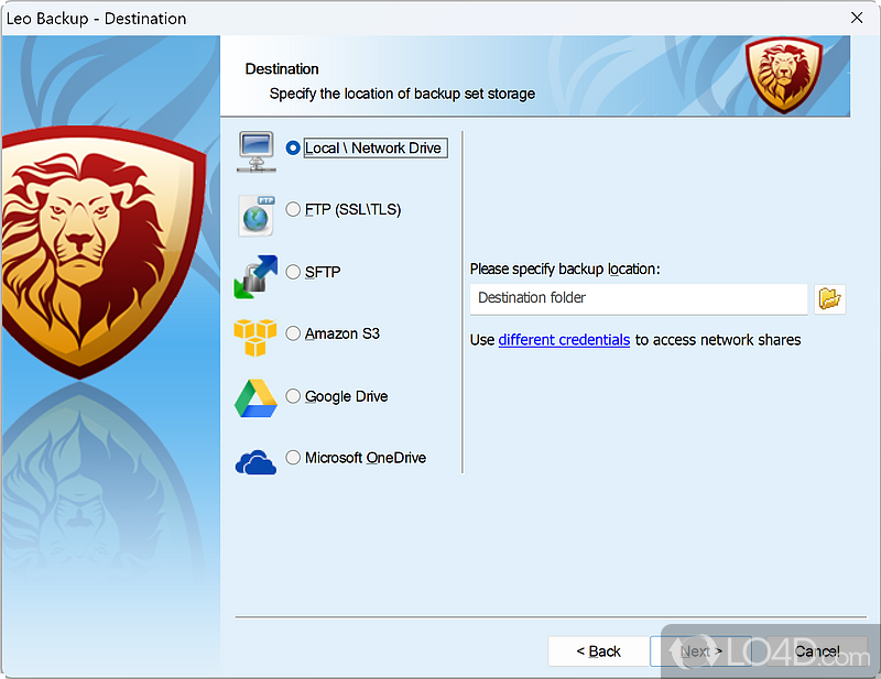 A trial version Security program for Windows - Screenshot of Leo Backup