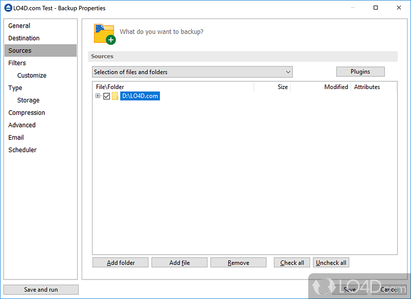 Customizable backup program - Screenshot of Backup4all Professional