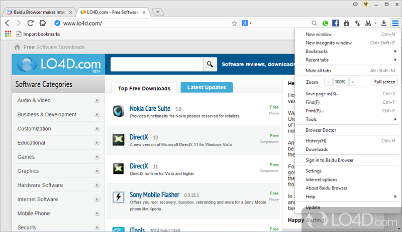 Easy-to-use and attractive UI - Screenshot of Baidu Browser
