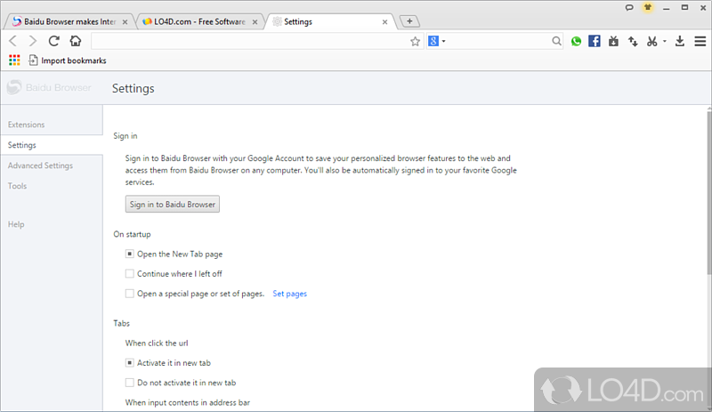 Baidu Spark Browser - Screenshot of Baidu Browser