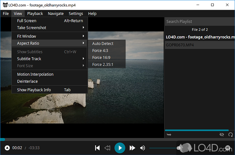 Baka MPlayer: User interface - Screenshot of Baka MPlayer