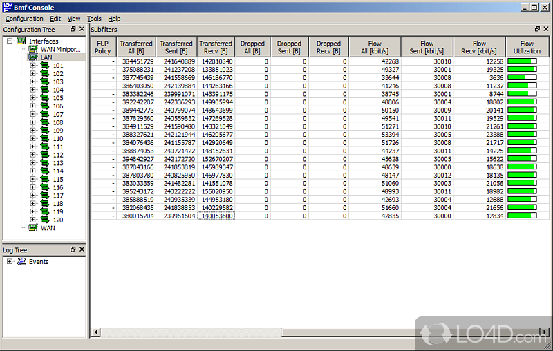 Monitor network activity, manage bandwidth usage - Screenshot of Bandwidth Management and Firewall