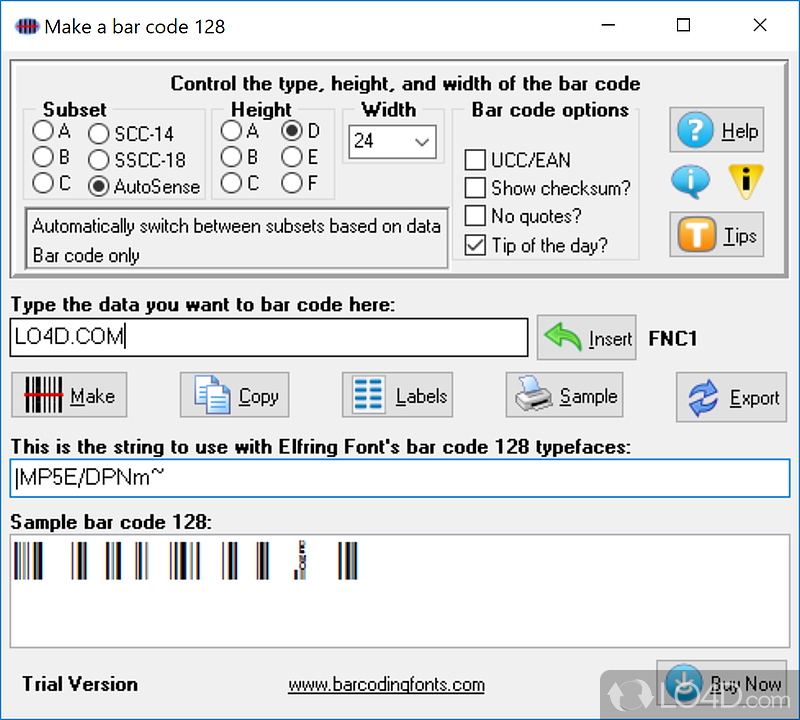 barcode 128 eot