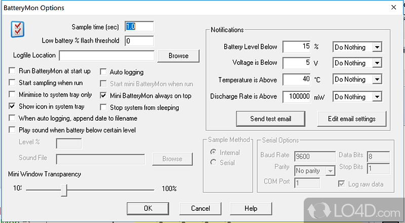 Advanced laptop battery and UPS monitoring - Screenshot of BatteryMon