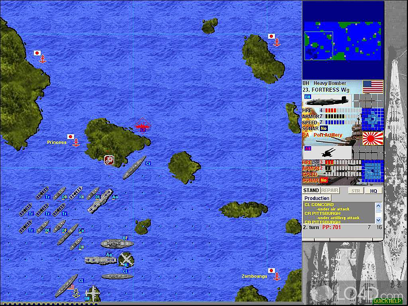 Pacific War: User interface - Screenshot of Pacific War