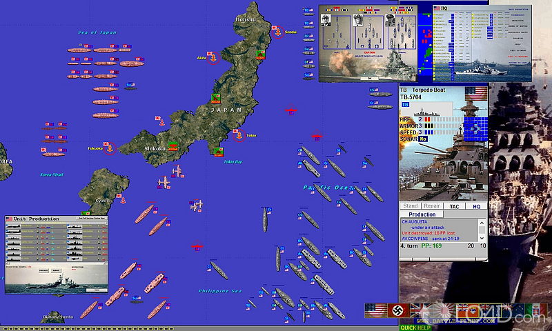 Naval battleship game WW2 - Screenshot of Pacific War