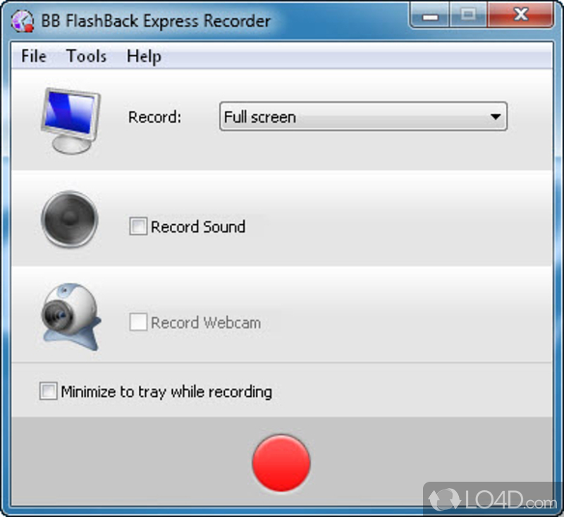 -looking and screen recorder that features sound and webcam capturing capabilities - Screenshot of BB FlashBack Express