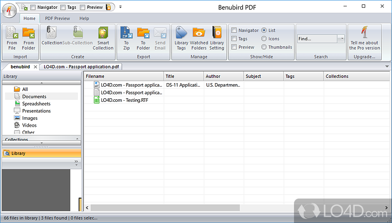 Clear-cut installer and interface - Screenshot of Benubird PDF