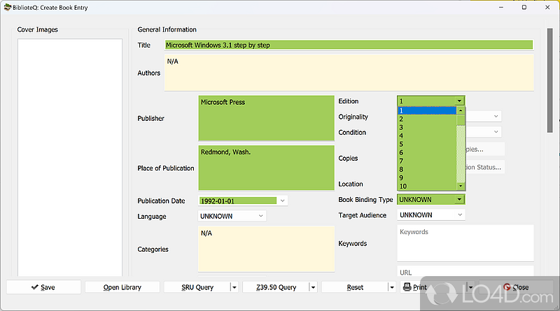 An efficient and reliable library management app - Screenshot of BiblioteQ