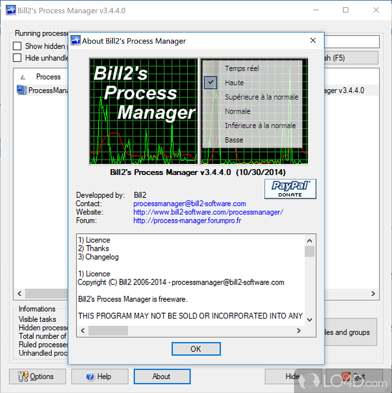 Bill2's Process Manager screenshot