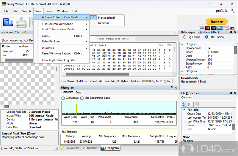 View Any File on Your Computer Irrespective of Its Format - Screenshot of Binary Viewer