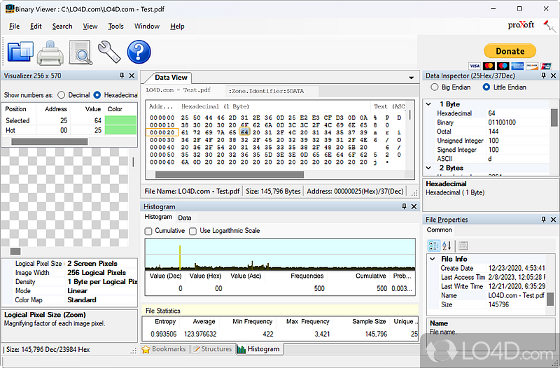 View any file's content in binary code with this powerful - Screenshot of Binary Viewer