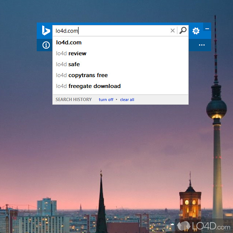 Software utility that can perform Bing searches right from desktop, read the latest news - Screenshot of Bing Desktop