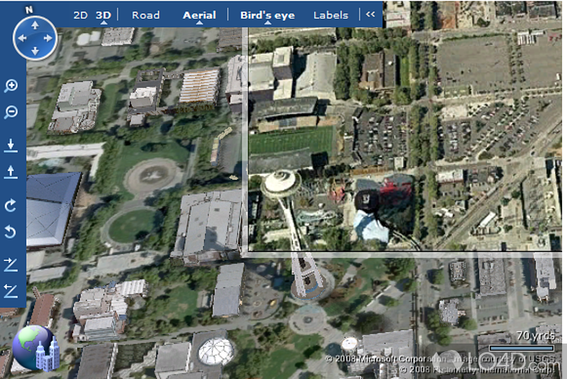 Add realistic 3D capabilities to online live maps in order to be able to easily locate - Screenshot of Bing Maps 3D
