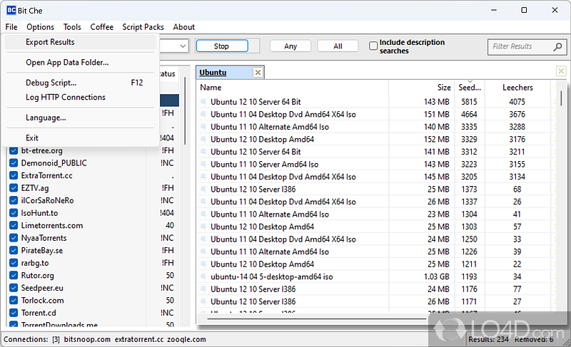 An overall efficient and reliable torrent finder - Screenshot of Bit Che