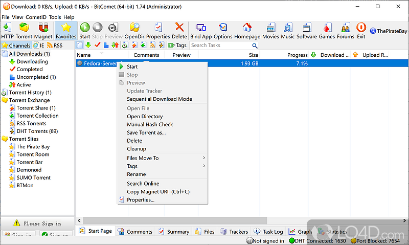 Familiar GUI, schedule the PC to shutdown and use a bandwidth scheduler - Screenshot of BitComet