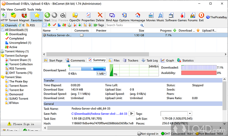 A powerful BitTorrent client - Screenshot of BitComet