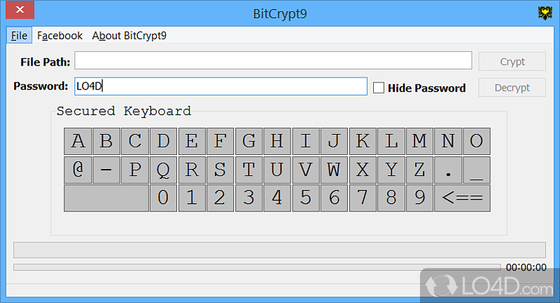 Secure and high-encryption file protection utility - Screenshot of BitCrypt9
