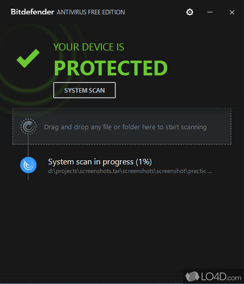 Effective protection against viruses - Screenshot of Bitdefender Antivirus Free