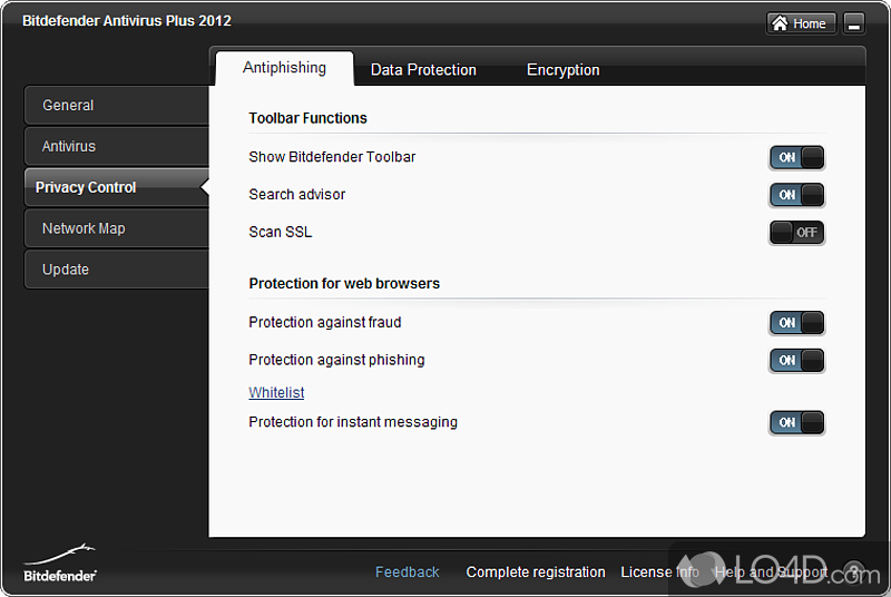 Impressive lineup of privacy features - Screenshot of Bitdefender Free