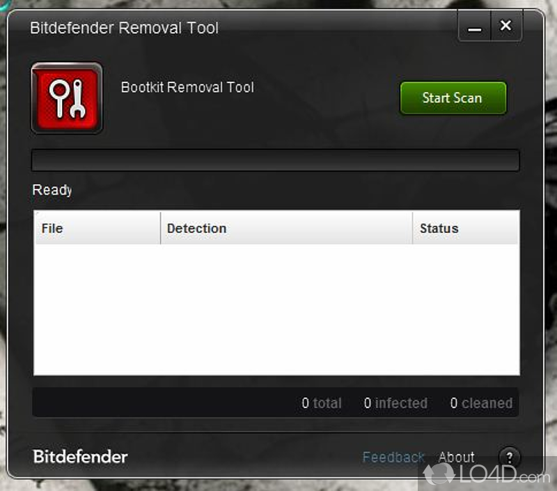 Remove rookits if you know or suspect computer to be infected using this tool that verifies common rookit hiding spots - Screenshot of Bitdefender Rootkit Remover