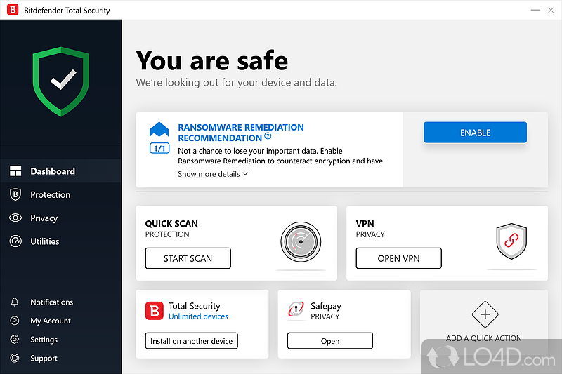 New and improved features - Screenshot of Bitdefender Total Security