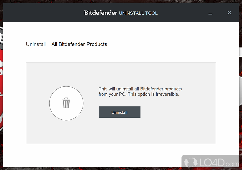 Easy-to-trigger actions - Screenshot of Bitdefender Uninstall Tool