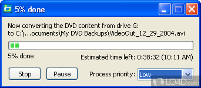 Rip a DVD movie to AVI on the fly - Screenshot of bitRipper
