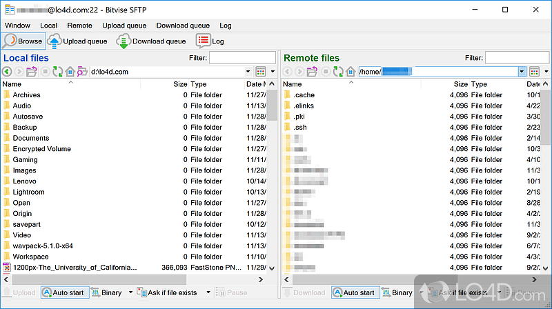 It makes easier the connection through SSH / SFTP - Screenshot of Bitvise SSH Client