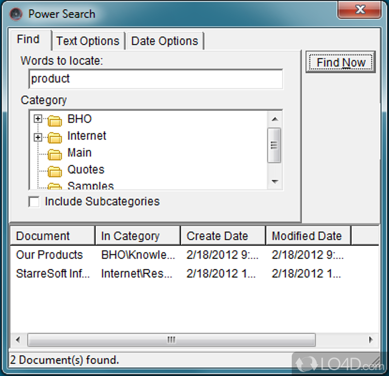 Black Hole Organizer: User interface - Screenshot of Black Hole Organizer