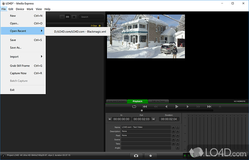 Measure the read and write performance effortlessly - Screenshot of Blackmagic Desktop Video
