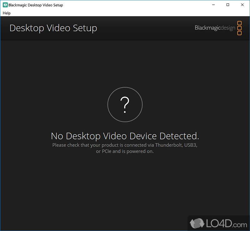 blackmagic desktop video utility not seeing device