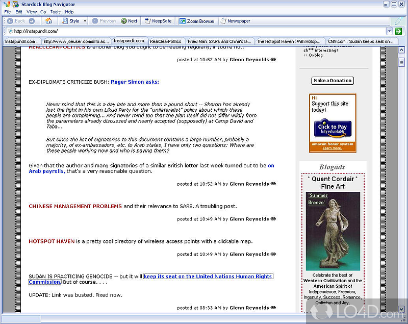 Program for browsing blog sites - Screenshot of Blog Navigator