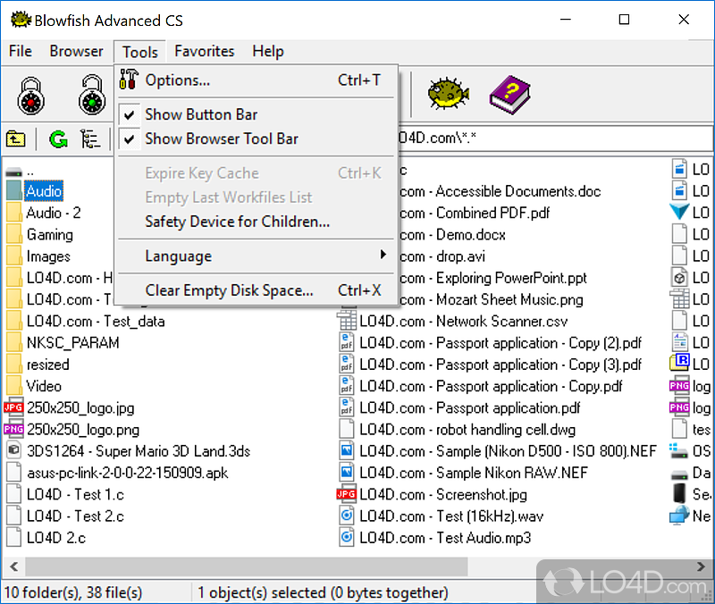 Blowfish Advanced CS: User interface - Screenshot of Blowfish Advanced CS