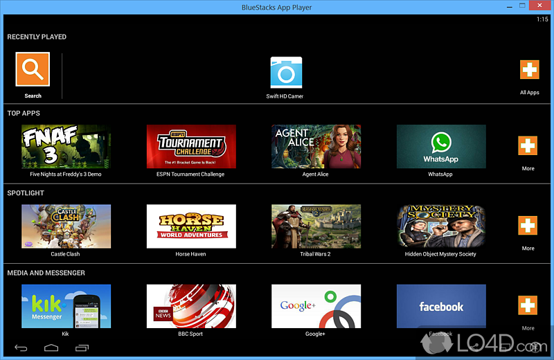 Run Android on Windows using this app, in order to play games - Screenshot of BlueStacks