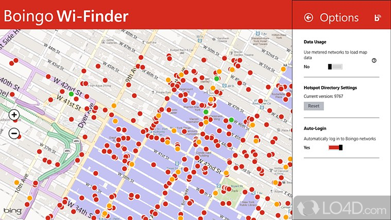Find Wi-Fi hotspots all around the world - Screenshot of Boingo Wi-Finder